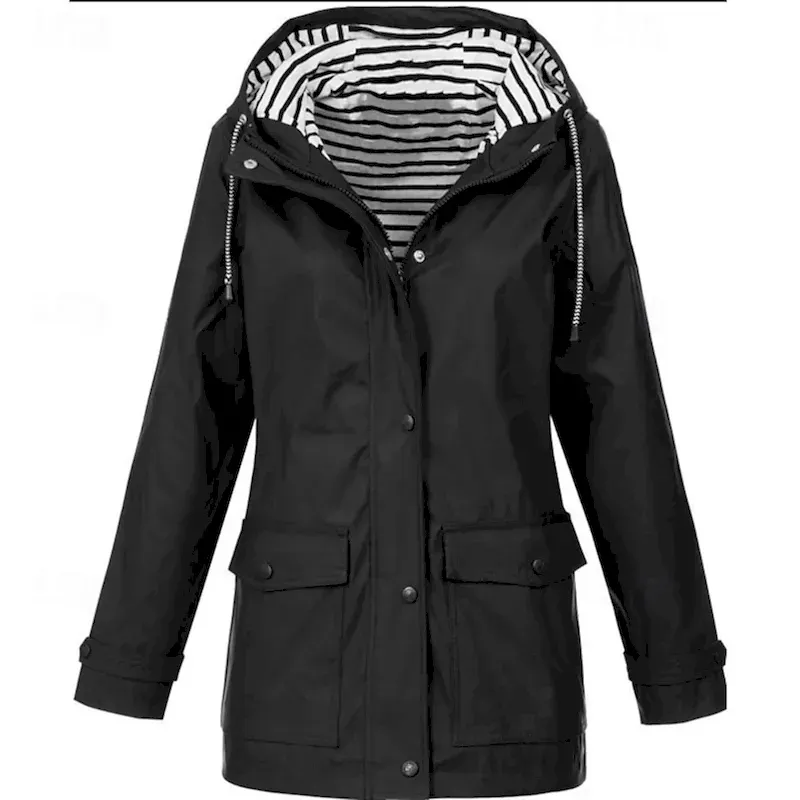Women's Hoodie Jacket Comfortable Breathable Zipper Pocket Casual Plain Outdoor Vacation Street Casual Zipper Regular Hooded Regular Fit Long Sleeve Outerwear Black White Yellow Spring Fall - Image 5