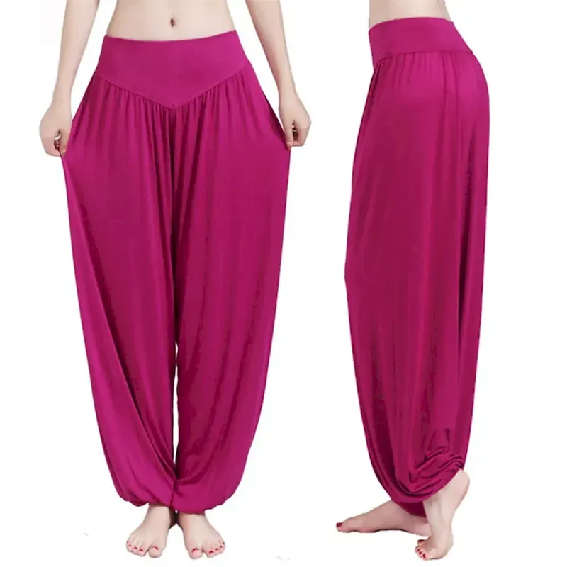 Women's Harem Pants Breathable Quick Dry Moisture Wicking Zumba Belly Dance Yoga Bloomers Bottoms Light Purple White Black Modal Spandex Plus Size Sports Activewear High Elasticity Loose Fit - Image 5