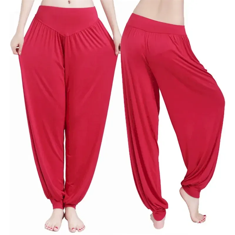 Women's Harem Pants Breathable Quick Dry Moisture Wicking Zumba Belly Dance Yoga Bloomers Bottoms Light Purple White Black Modal Spandex Plus Size Sports Activewear High Elasticity Loose Fit - Image 2