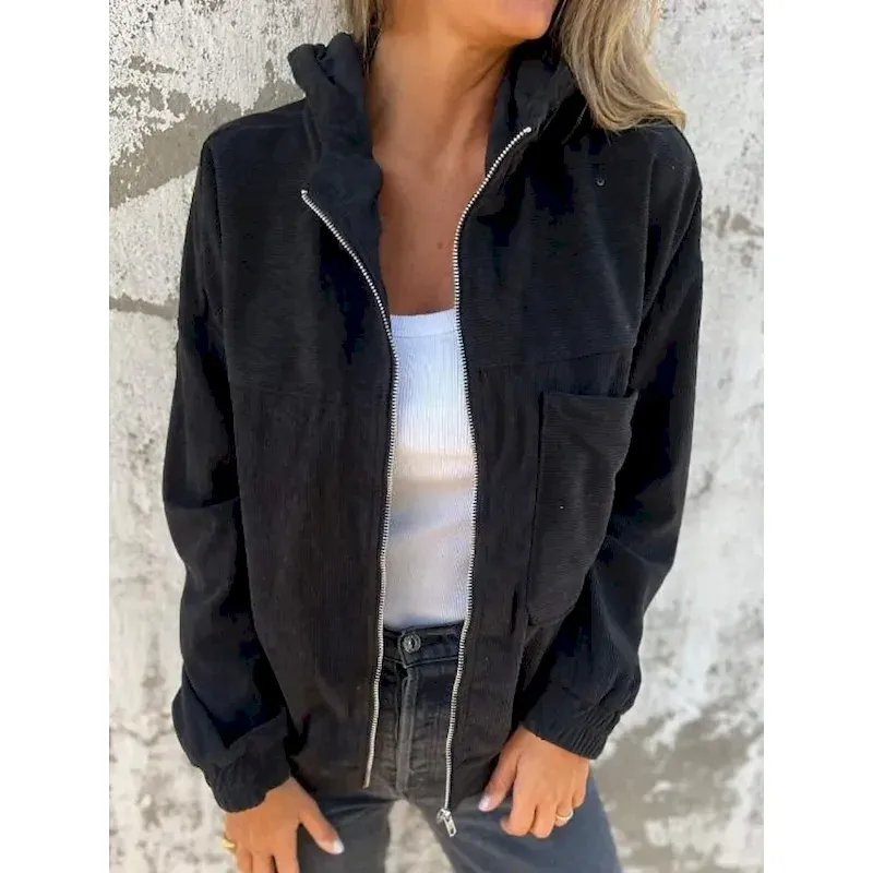 Women's Casual Jacket Hoodie Jacket Comfortable Breathable Zipper Pocket Simple Casual Plain Vacation Street Casual Daily Wear Zipper Regular Hooded Regular Fit Long Sleeve Outerwear Black White Pink - Image 4