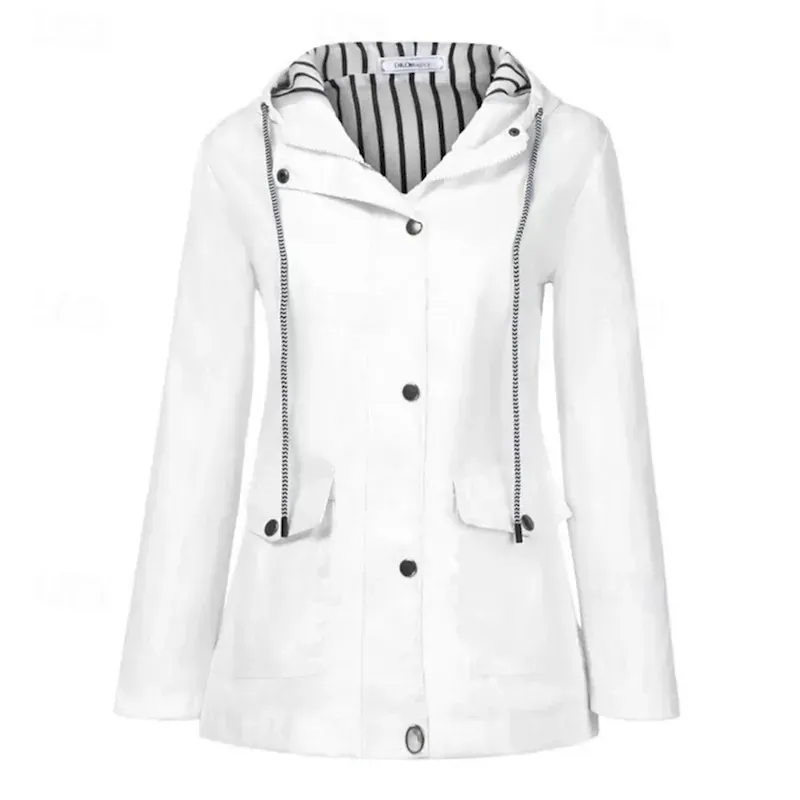 Women's Hoodie Jacket Comfortable Breathable Zipper Pocket Casual Plain Outdoor Vacation Street Casual Zipper Regular Hooded Regular Fit Long Sleeve Outerwear Black White Yellow Spring Fall - Image 4