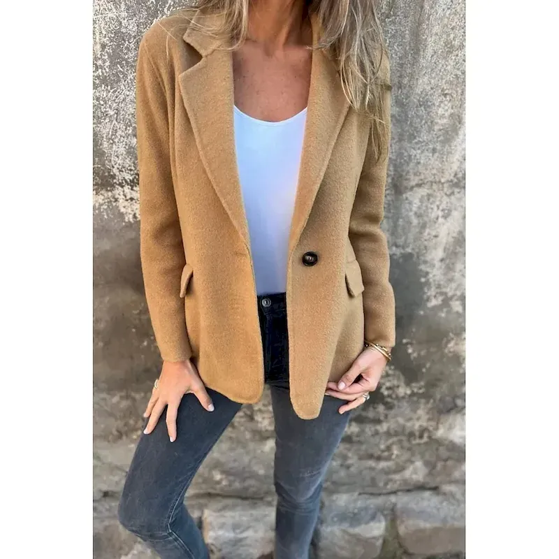 Women's Blouse Plain Modern Casual Long Sleeve Shirt Collar Regular Tops Holiday Going out Buttons Pocket Black Yellow Pink Camel Purple Summer - Image 3