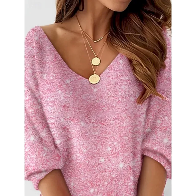 Women's Mini Dress Casual Dress Winter Dress Shift Dress Print Dress Fashion Modern Daily Beach Weekend Regular Fit Leopard Long Sleeve V Neck Pink Summer Spring Fall Autumn - Image 2
