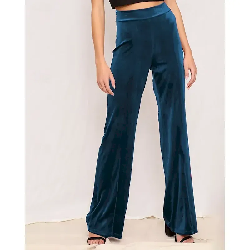 Women's Wide Leg Corduroy Pants Slacks Streetwear Casual Full Length Natural Plain Elastic Waist Comfortable Holiday Daily Wear Weekend Sillver Gray Black Dark Pink Red Fall Regular Fit - Image 6