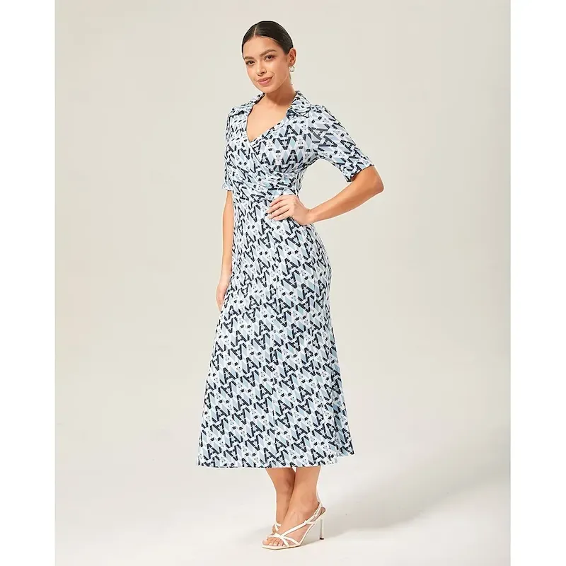 Stretch Waist-Cinching Mermaid Midi Dress - Image 4