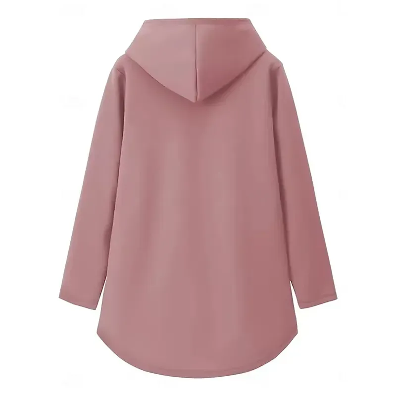 Women's Hoodie Sweatshirt Pullover Fleece Lined Warm Pajamas Hoodie Daily Long Sleeve Hooded Letter Drawstring Print Casual Black Dark Pink Red Fall Regular Fit - Image 2