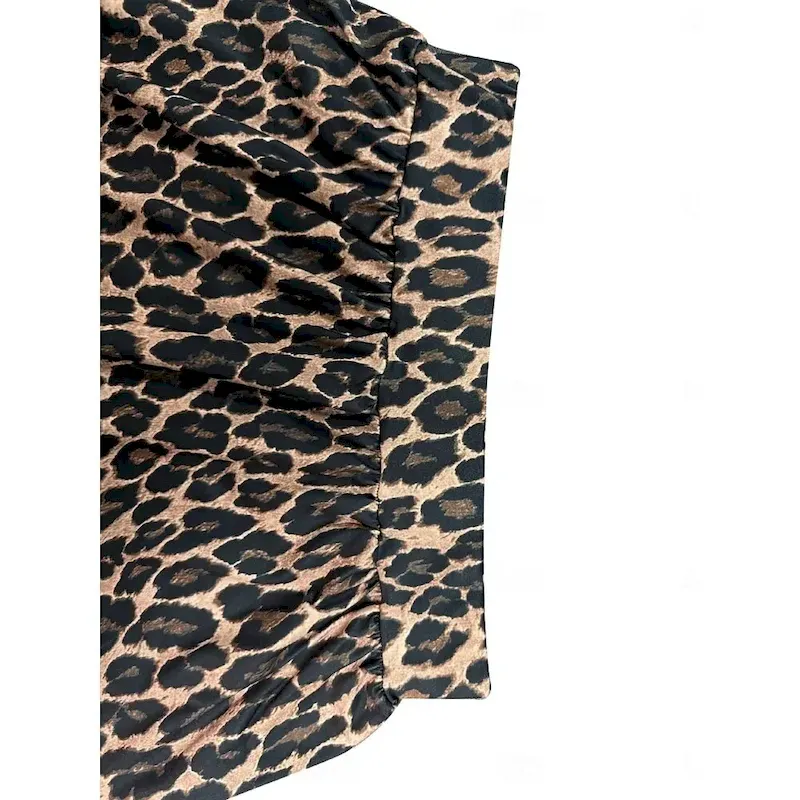 Women's Skirt A Line Fashion Casual Maxi High Waist Skirts Leopard Print Micro-elastic Street Daily Leopard Summer Polyester - Image 5