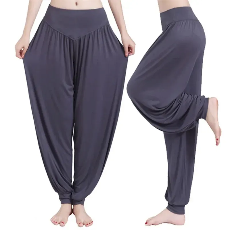 Women's Harem Pants Breathable Quick Dry Moisture Wicking Zumba Belly Dance Yoga Bloomers Bottoms Light Purple White Black Modal Spandex Plus Size Sports Activewear High Elasticity Loose Fit