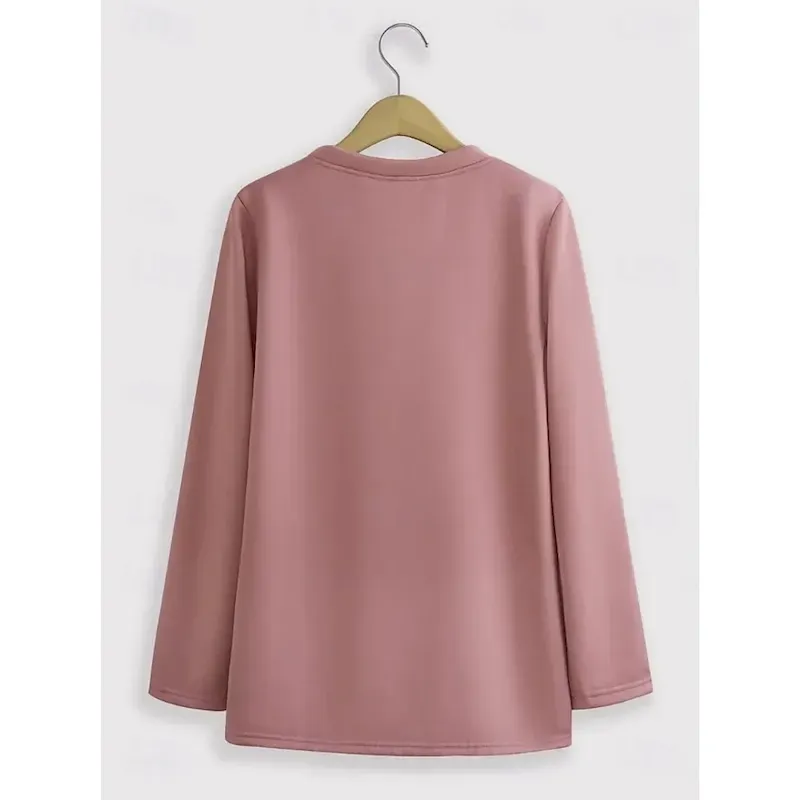 Women's Pullover Sweatshirt Letter Casual Comfrt Long Sleeve Crew Neck Round Neck Regular Tops Street Dailywear Print Black Yellow Pink Red Blue Fall Winter - Image 2