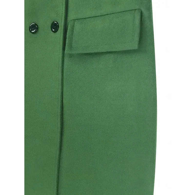 Women's Winter Coat Coat Cloak / Capes Windproof Warm Pocket Casual Street Style Plain Vacation Work Street Daily Wear Single Breasted Turndown Loose Fit Long Sleeve Outerwear Red Blue Green Fall - Image 5