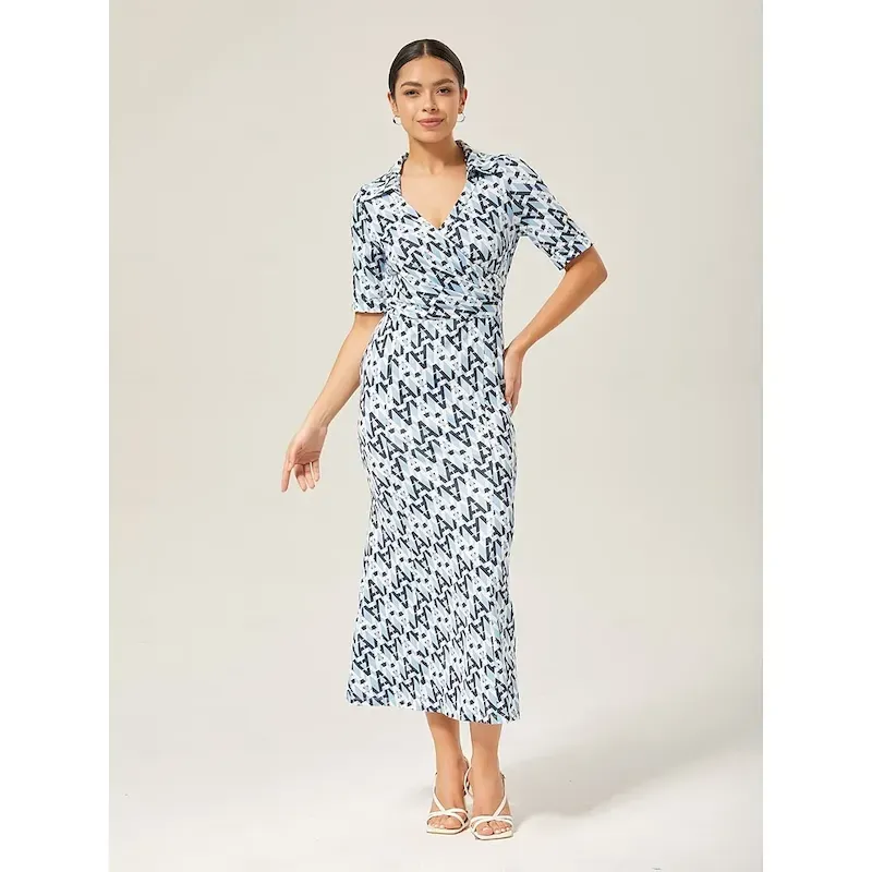 Stretch Waist-Cinching Mermaid Midi Dress - Image 5