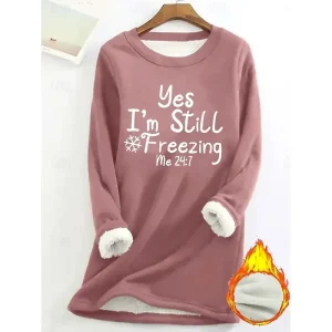 Women's Pullover Sweatshirt Letter Casual Comfrt Long Sleeve Crew Neck Round Neck Regular Tops Street Dailywear Print Black Yellow Pink Red Blue Fall Winter