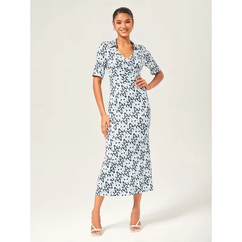 Stretch Waist-Cinching Mermaid Midi Dress - Image 3